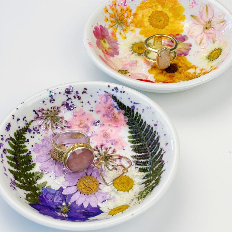 Dried Flower Ring Dish Pressed Flower Trinket dish