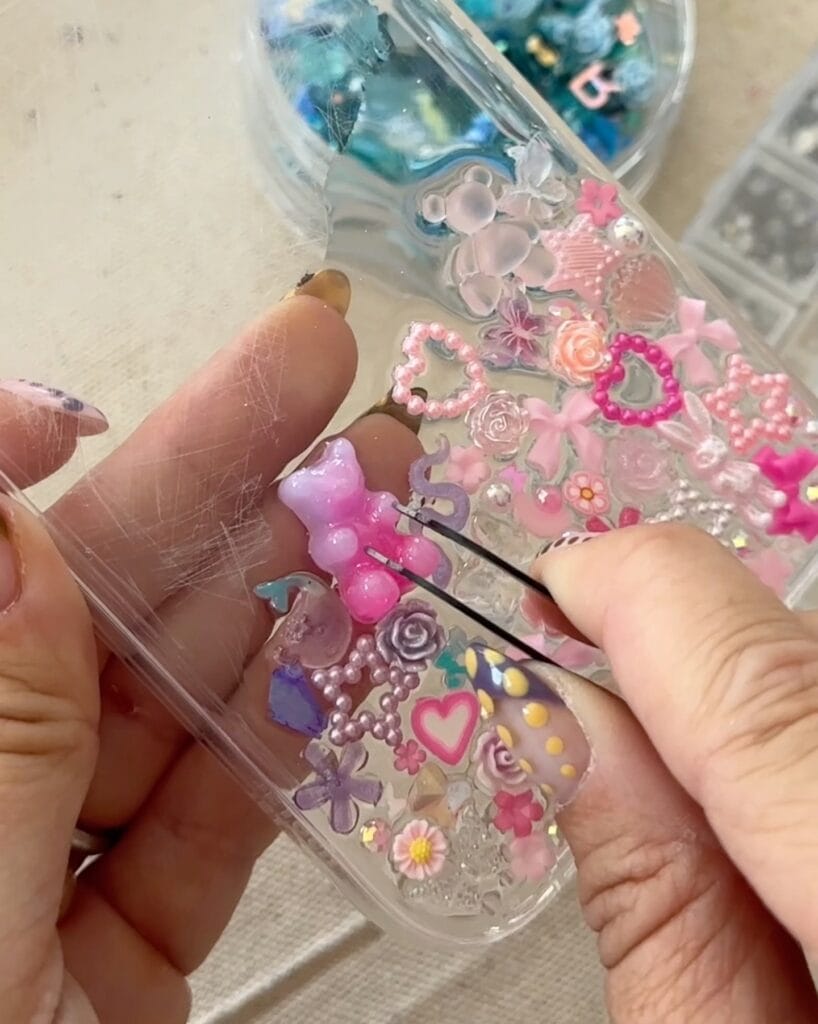 adding charms to phone case