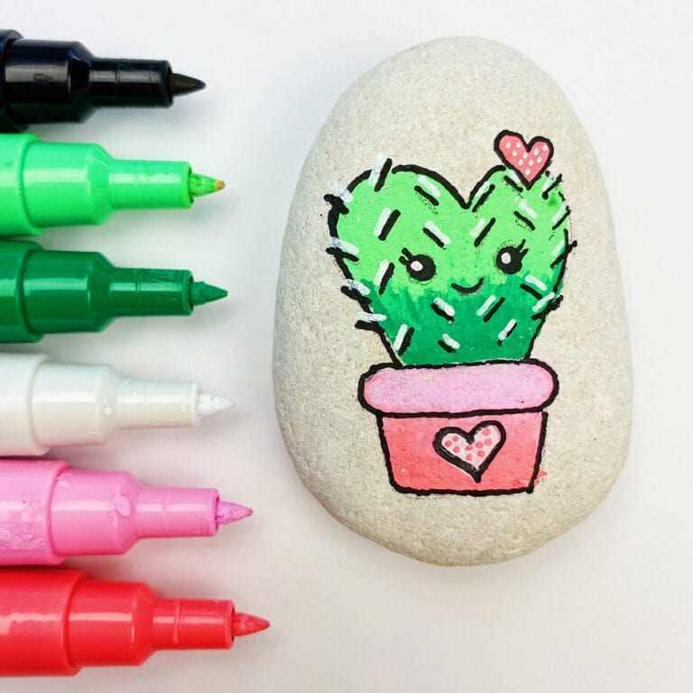 Cactus Painted Rock