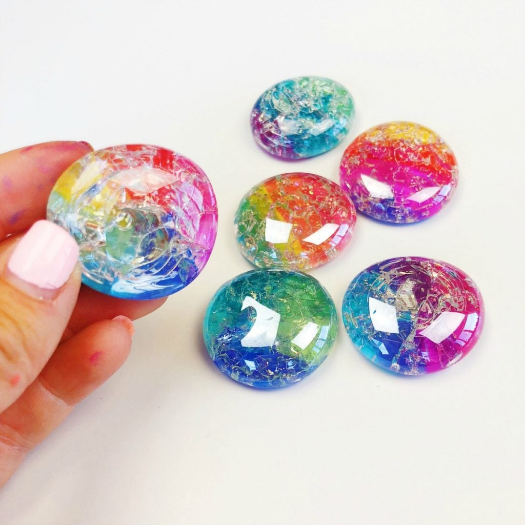 Cracked Glass Stones for Crafting and Jewelry