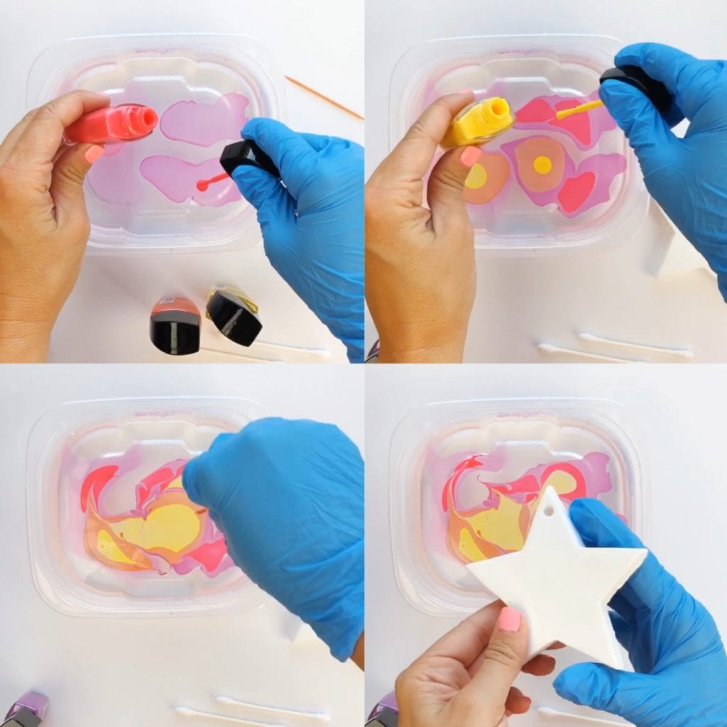 Nail Polish Marbled Ornaments