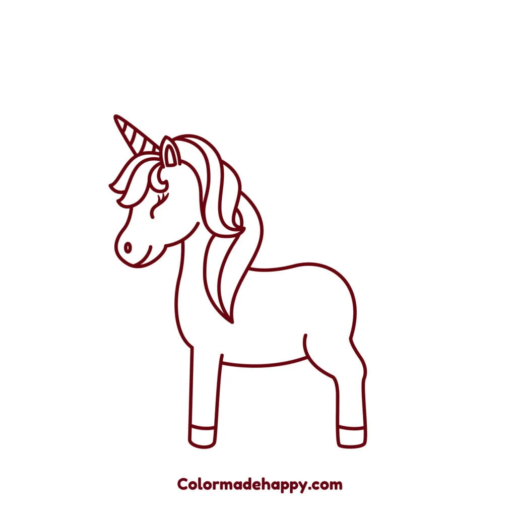 Step 8: The foreground legs are added.