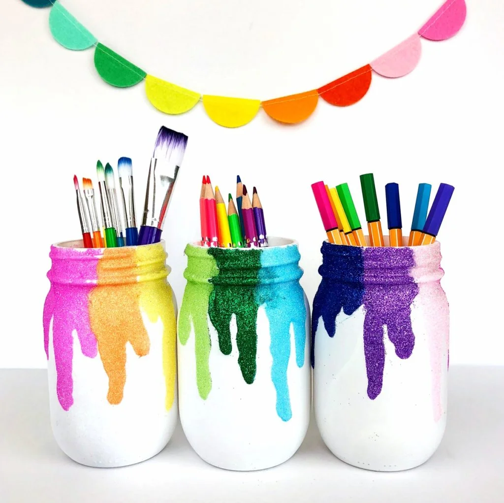 DIY Glitter Mason Jars