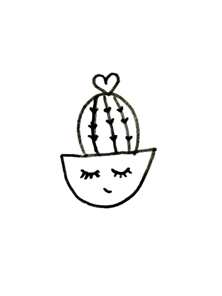 Cute cactus drawing.
