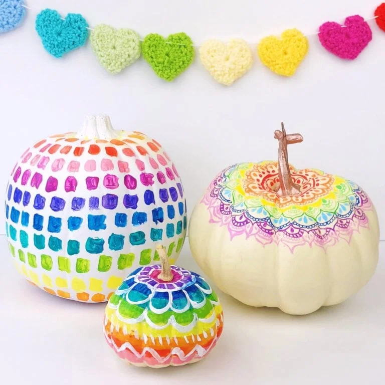 Rainbow Pumpkin Decorating Ideas